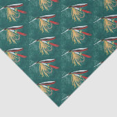 マスのヒレをグリーンにタイル張りのウェットフライ 薄葉紙 (詳細)