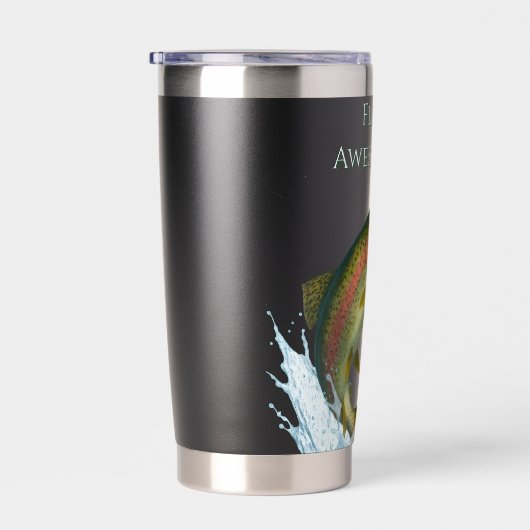 マスのフライ釣りギフトパパファーザーウォーターボトル 保温保冷タンブラー (右面)