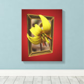 マスのユリの花が境界から外れている キャンバスプリント (インサイチュ (ウッドフロア))