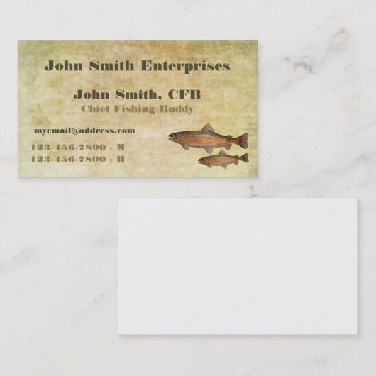マスの主な魚釣りの相棒のテンプレート 名刺 (正面/裏面)