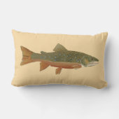 マスの枕ブラウン及びカワマス ランバークッション (裏面)