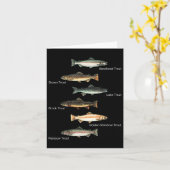 マスの種類の魚の種の収集釣り カード (黄色い花)