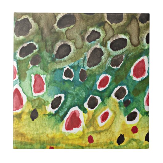 マスの茶色い魚 タイル (正面)