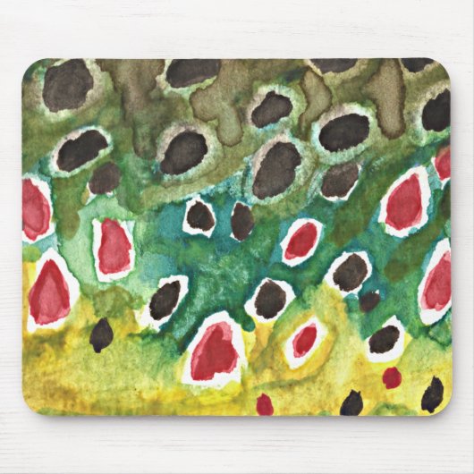 マスの茶色い魚 マウスパッド (正面)