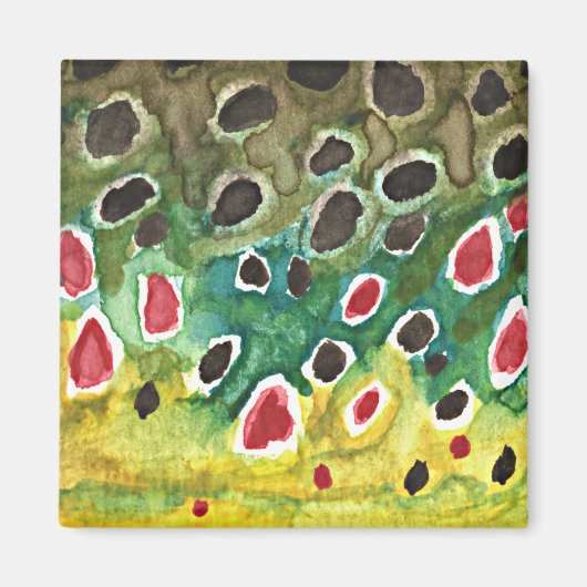 マスの茶色い魚 マグネット (正面)