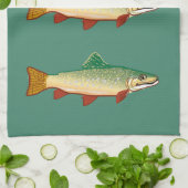 マスの魚の芸術 キッチンタオル (折り畳み)