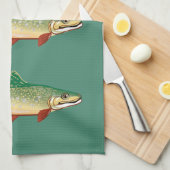 マスの魚の芸術 キッチンタオル (四つ折り)