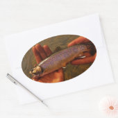 マスを手に 楕円形シール (封筒)