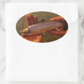 マスを手に 楕円形シール (バッグ)