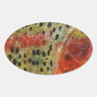 マスを手に 楕円形シール