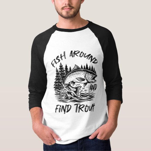 マスを見つけて釣り回すグラフィック Tシャツ (正面)