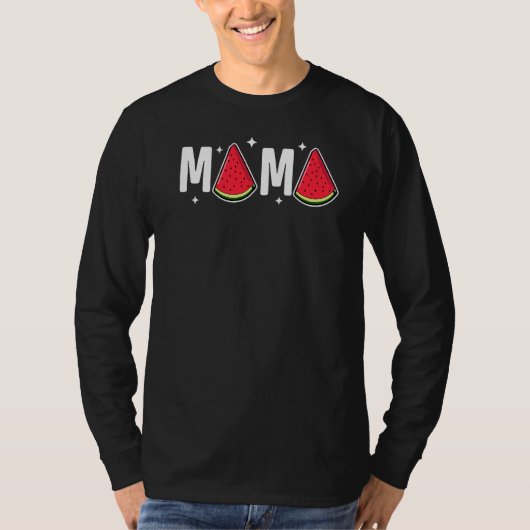 マスイカサマーフルーツスイカスライスモス Tシャツ (正面)