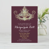 マスカスタムカレードボール招待状-ワインカラー 招待状 (スタンド正面)