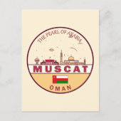 マスカットオマーンシティスカイラインエンブレム ポストカード (正面)
