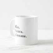 マスカラと不動産エージェントママの面白いデザイン コーヒーマグカップ (正面左)