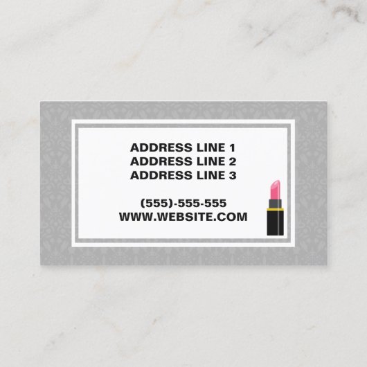 マスカラの口紅とブラシのメイクアップアーティスト 名刺 (裏面)