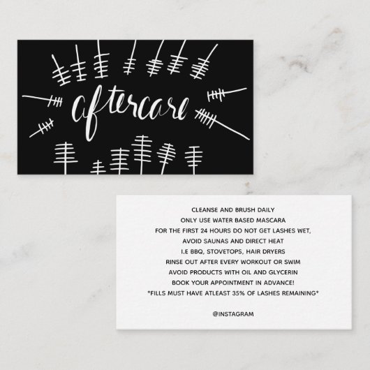 マスカラの細い棒のアフターケアの鞭カード 名刺 (正面/裏面)