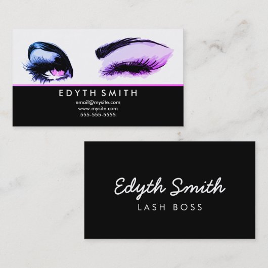 マスカラまたはまつげの名刺-色 名刺 (正面/裏面)