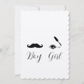 マスカラまたは口ひげおもしろいの予測できな性別の表示 招待状 (裏面)