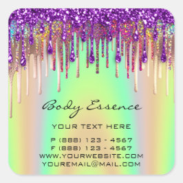 マスカラエクステンション ショップ ホログラフ パープル イエロー スクエアシール