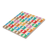 マスカラフルクパターン上のミッドセンチュリー円 タイル (側面)