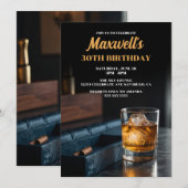 マスカリンなウィスキー＆シガー・ナイト | 紳士の会 招待状 (正面/裏面)