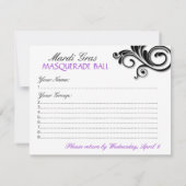 マスカレードの返信カード 出欠カード (裏面)