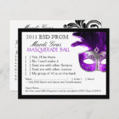 マスカレードの返信カード 出欠カード (正面/裏面)