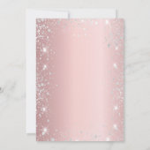 マスカレードの頬紅ピンクシルバー 15歳の誕生日 招待状 (裏面)