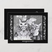 マスカレードキャット、パーティの招待状 招待状 (正面/裏面)