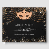 マスカレードキンセアニラブラック金ゴールドグリッターダスト ゲストブック (正面)