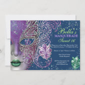 マスカレードバースデーパーティ招待状 招待状 (正面)