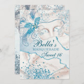 マスカレードバースデーパーティ招待状 招待状 (正面/裏面)