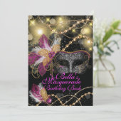 マスカレードバースデーパーティ招待状 招待状 (スタンド正面)