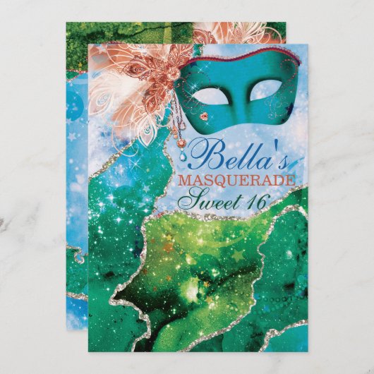 マスカレードバースデーパーティ招待状 招待状 (正面/裏面)