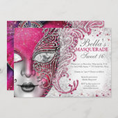 マスカレードバースデーパーティ招待状 招待状 (正面/裏面)