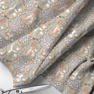 マスカレードパターンビーズマスクバラ金ゴールドID1031 ファブリック