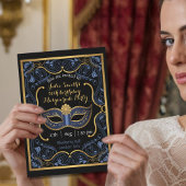 マスカレードパーティーのマスクボール 誕生日 豪華 招待状