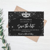 マスカレードパーティーブラックシルバーは日付カードを保存 セーブザデート