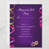 マスカレードパーティーマスクシャンパーニュ黄色 招待状 (裏面)