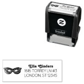 マスカレードパーティーマスク差出人住所エレガント文字 セルフインキングスタンプ (インサイチュ)