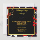 マスカレードパーティーマスク金ゴールドワイルドレッドブラック 招待状 (裏面)