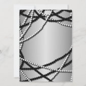 マスカレードパーティー白黒マスク招待状 招待状 (裏面)