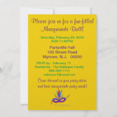 マスカレードパーティー紫フェザードマスク 招待状 (裏面)