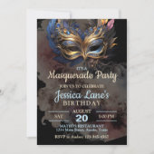マスカレードパーティー誕生日 招待状 (正面)
