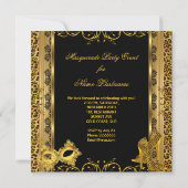 マスカレードパーティー金ゴールドレオパードハイヒール2 招待状 (裏面)