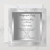 マスカレードパーティー 華麗な50歳の誕生日 ダイヤモンド 招待状 (裏面)