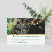 マスカレードパーティーRSVPカードの挿入 出欠カード (スタンド正面)