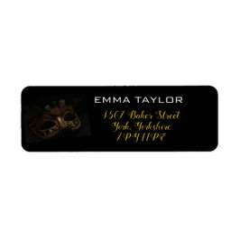 マスカレードブラック&金ゴールド誕生日差出人住所 ラベル