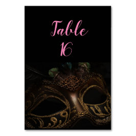 マスカレードブラック&金ゴールド エレガント テーブルナンバー
